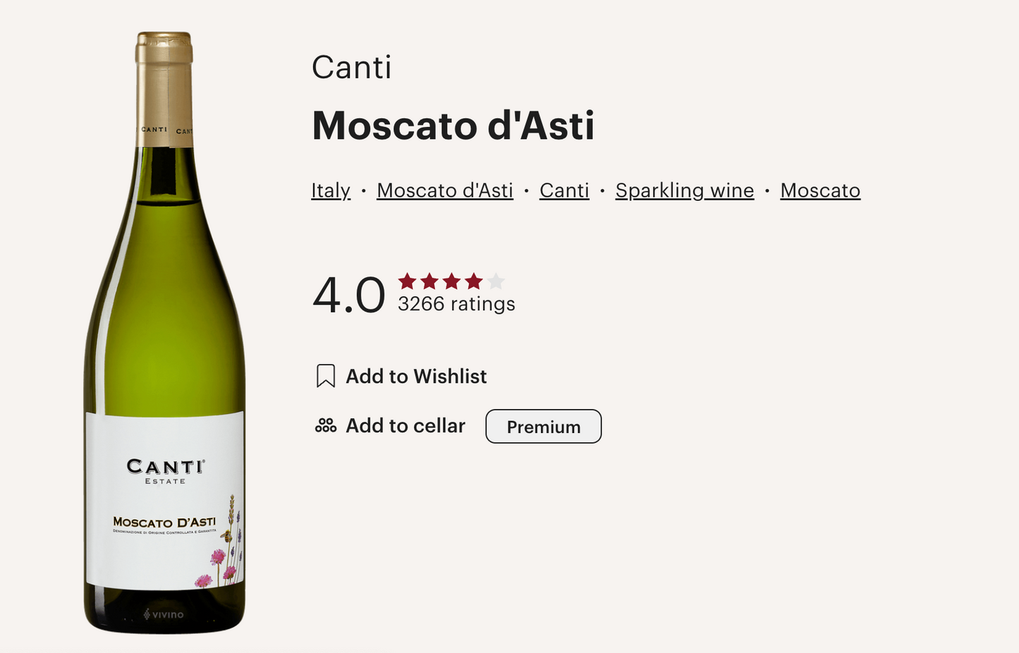 意大利微氣泡甜白酒 Canti moscato d'asti 2022