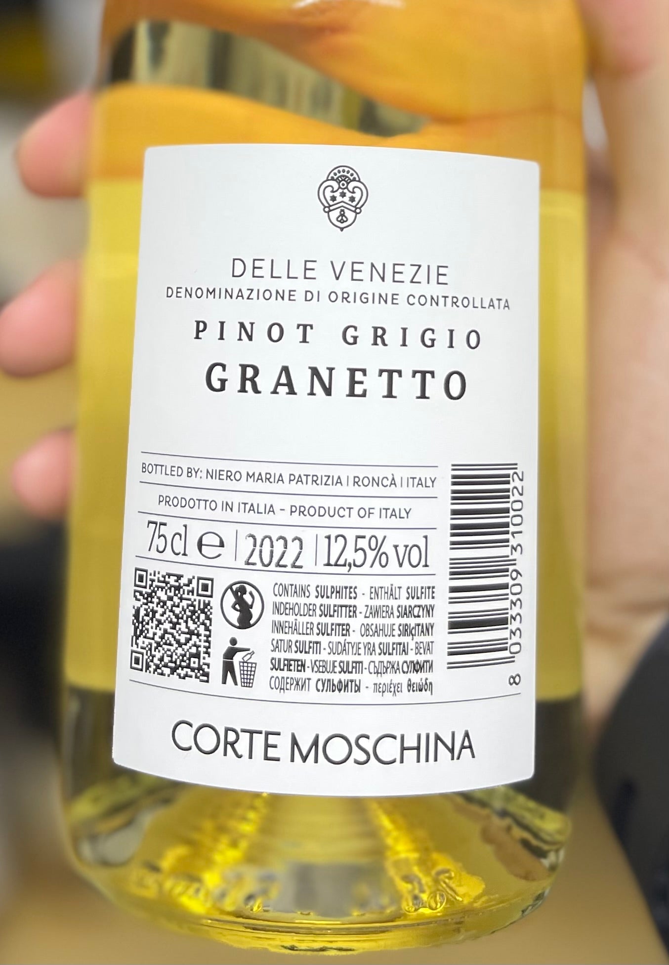 意大利白酒 Corte Moschina“Granetto” Pinot Grigio DOC Delle Venezie 2022