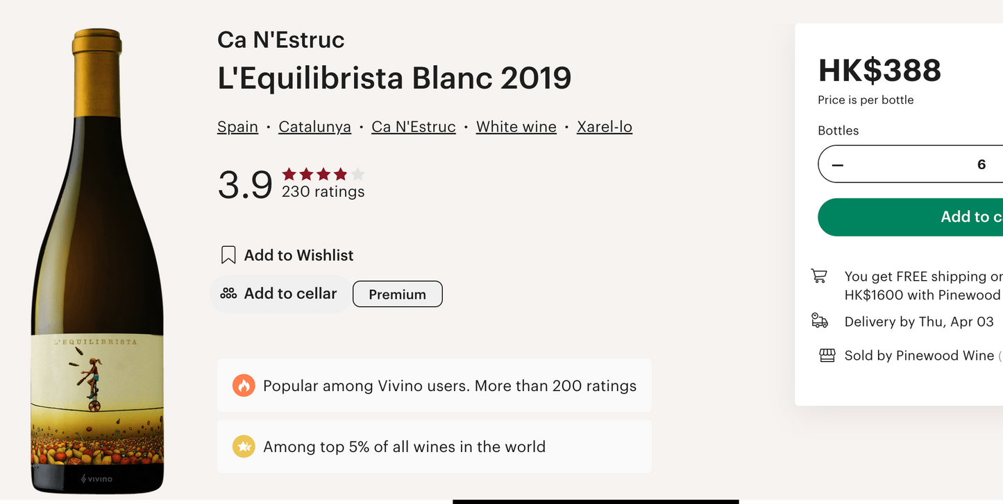 西班牙 L'Equilibrista Xarello 2019