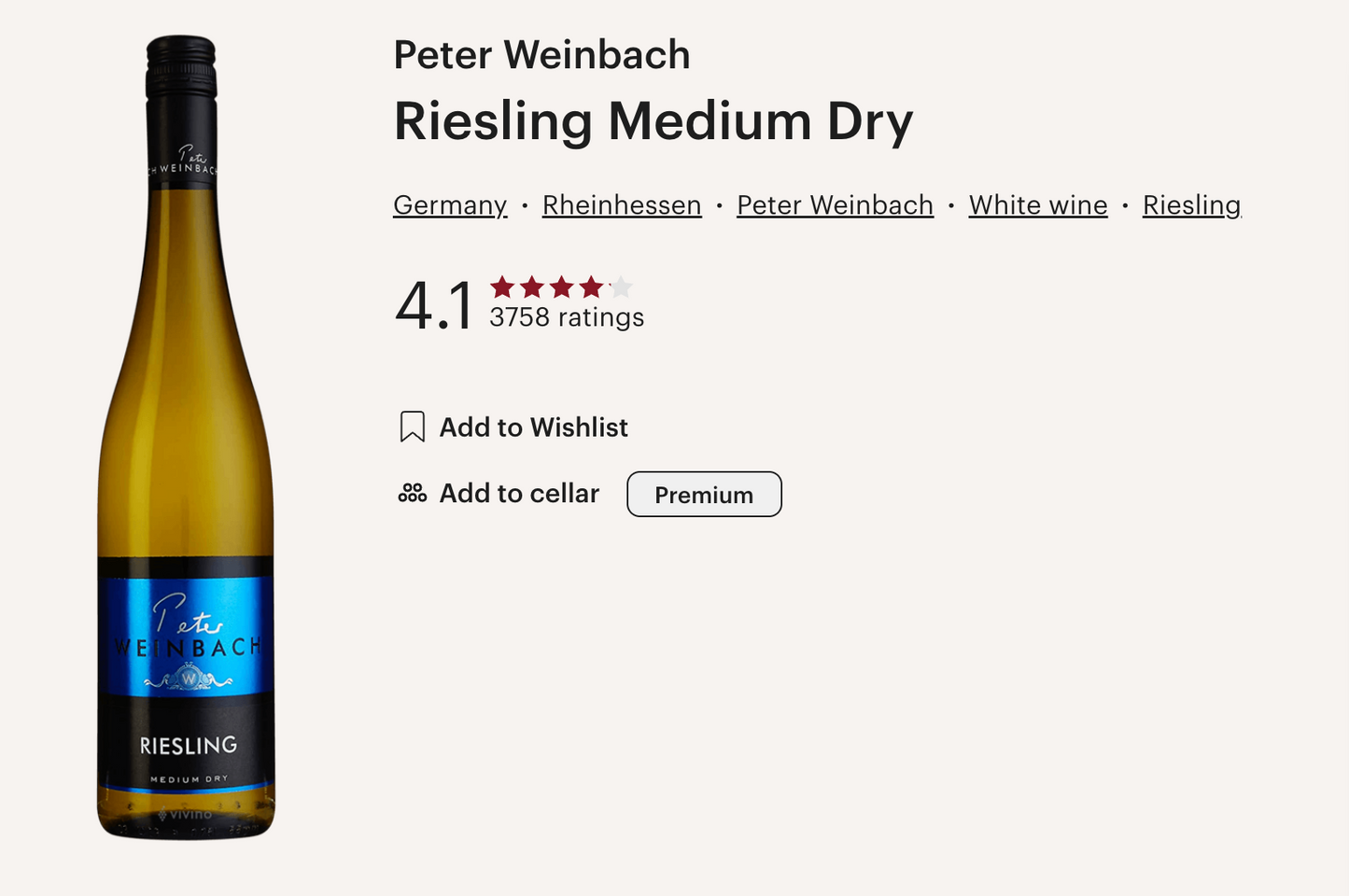 德國 Peter Weinbach Riesling Medium Dry 2022