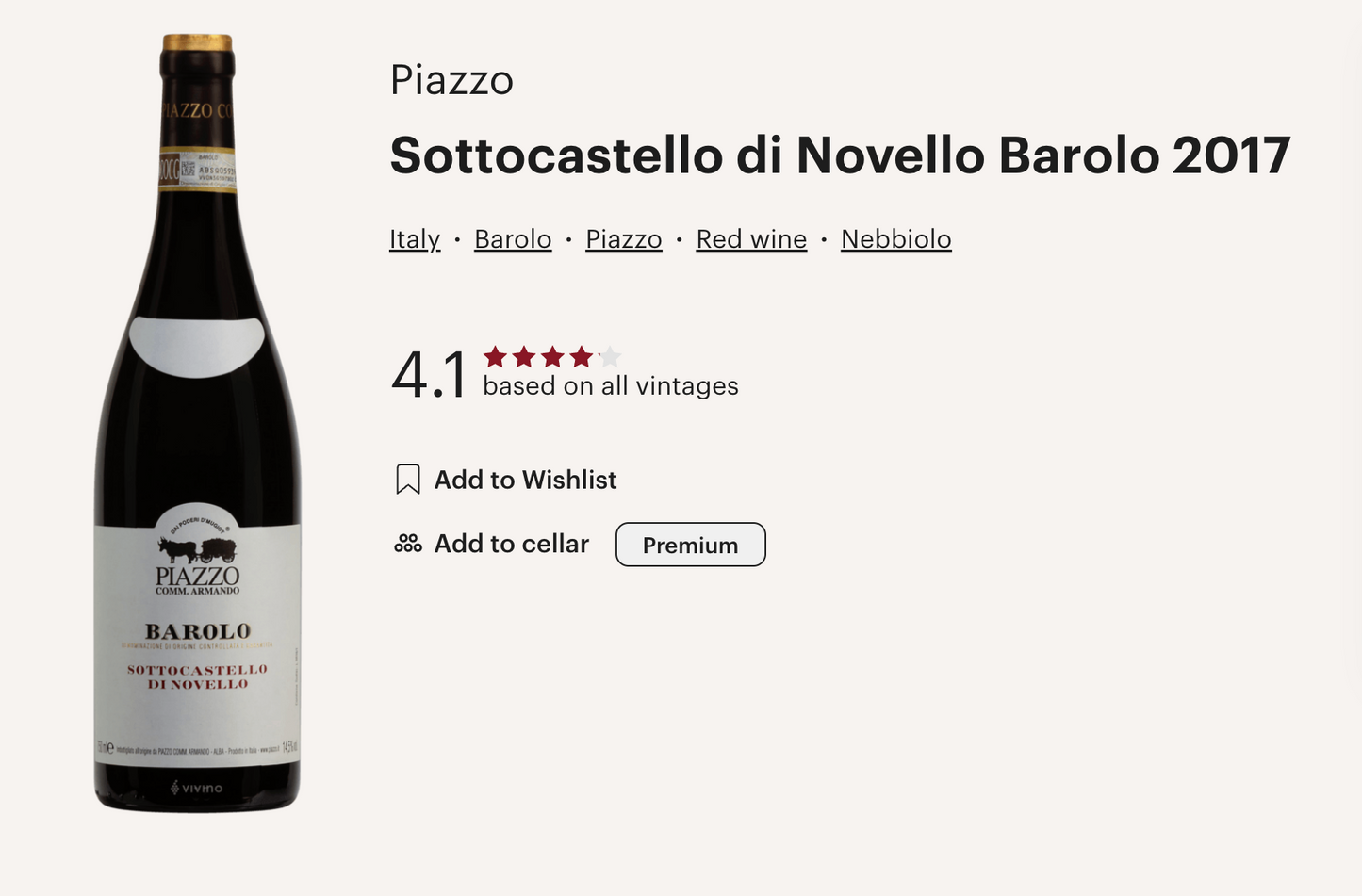 意大利紅酒 Piazzo Sottocastello di Novello Barolo Nebbiolo 2017 ( 超濃郁果味!)