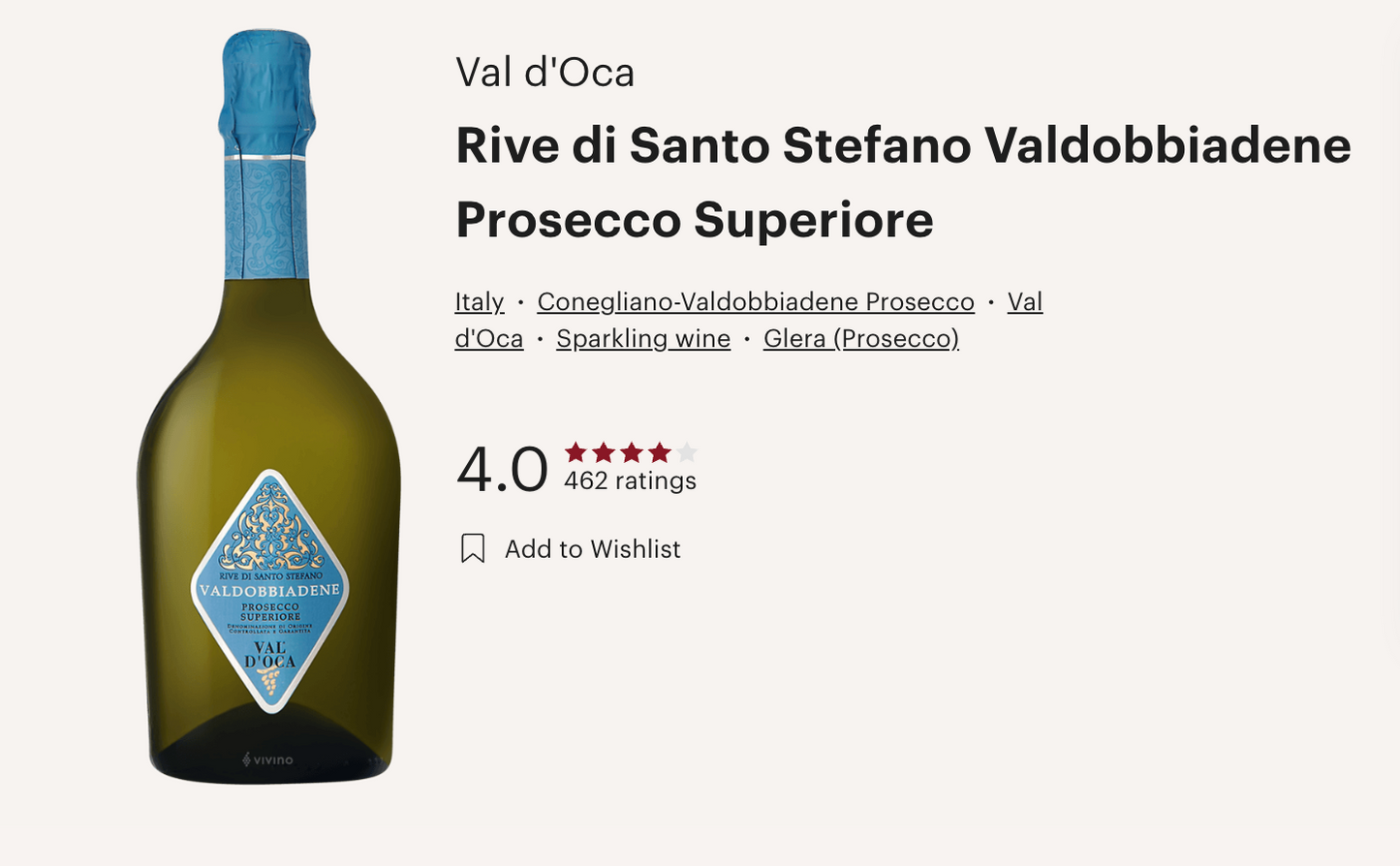 意大利氣泡酒 Val d'Oca Rive di Santo Stefano Valdobbiadene Prosecco Superiore (Vivino 4.0!)