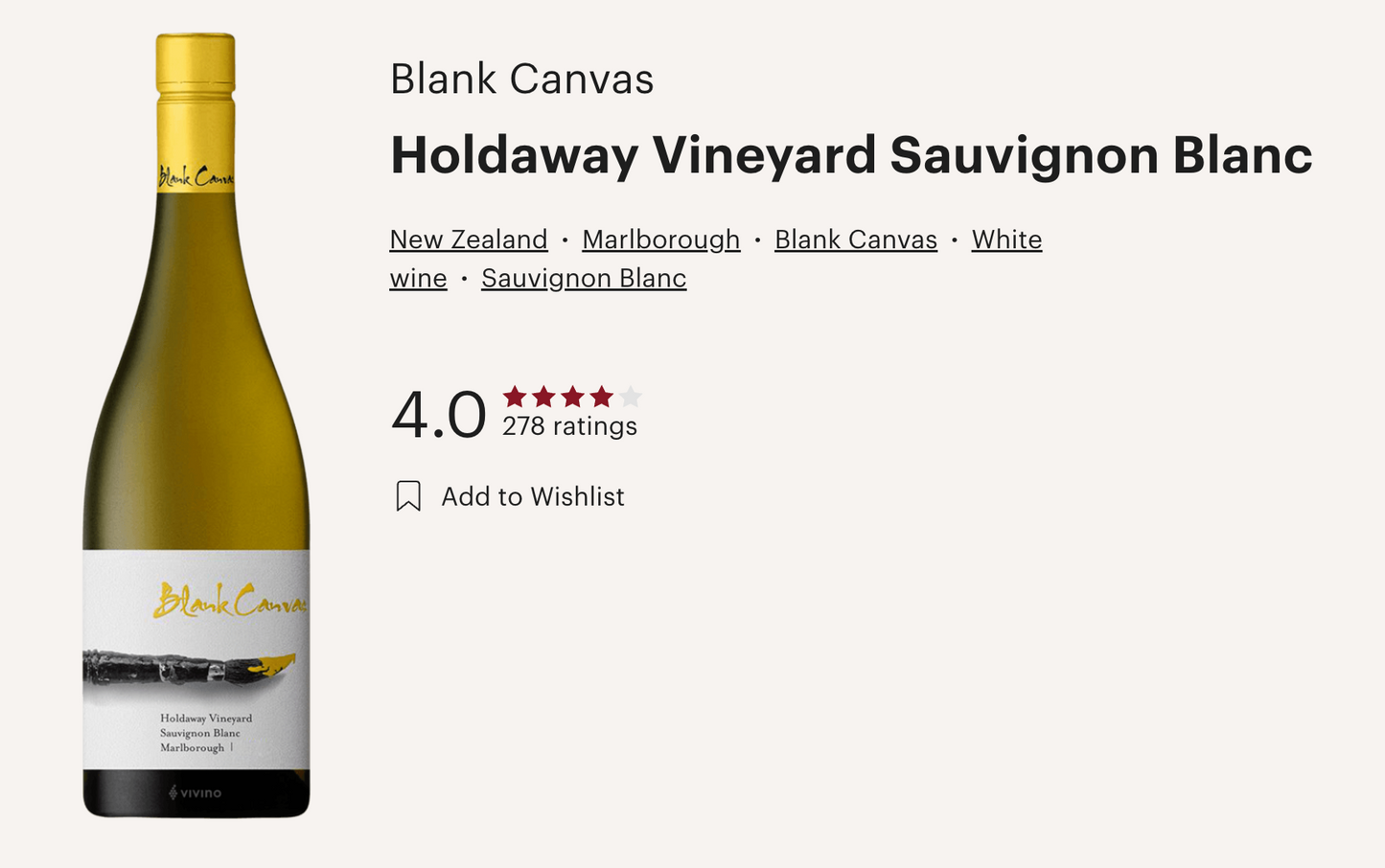 新西蘭 Blank Canvas Holdaway Vineyard Sauvignon Blanc 2023 白酒