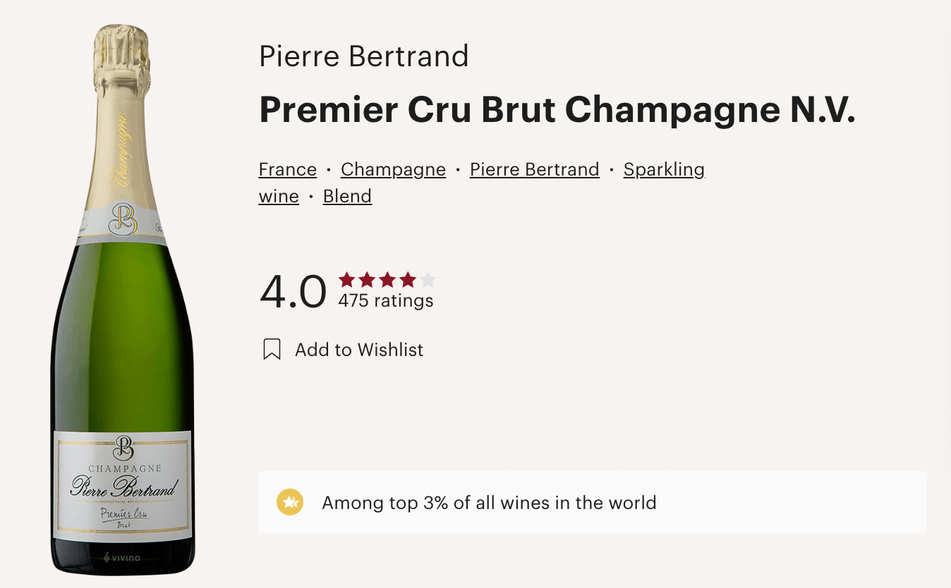 法國 Champagne Pierre Bertrand Premier Cru Brut NV 香檳