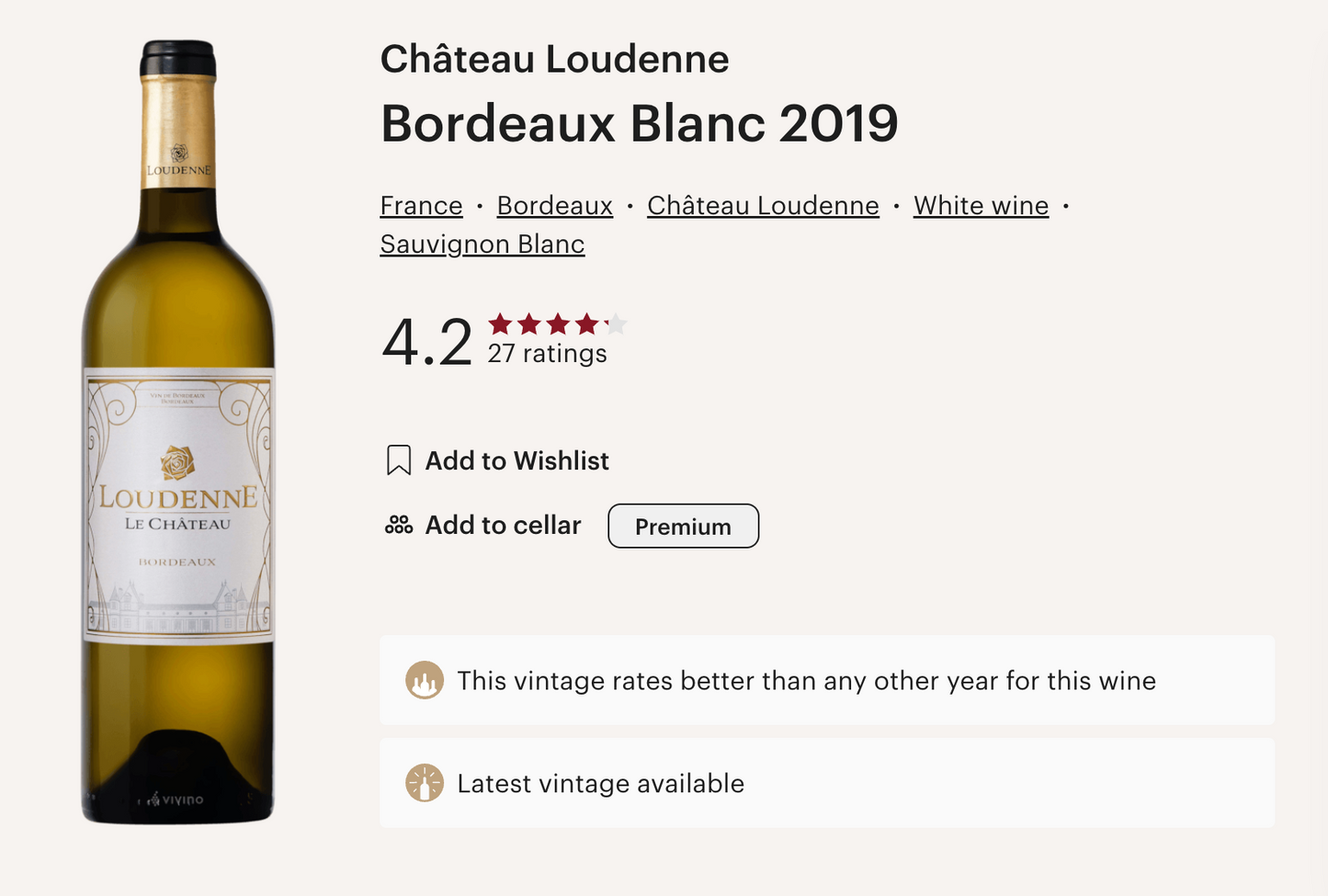 法國 Chateau Loudenne Le Chateau Bordeaux Blanc 2019