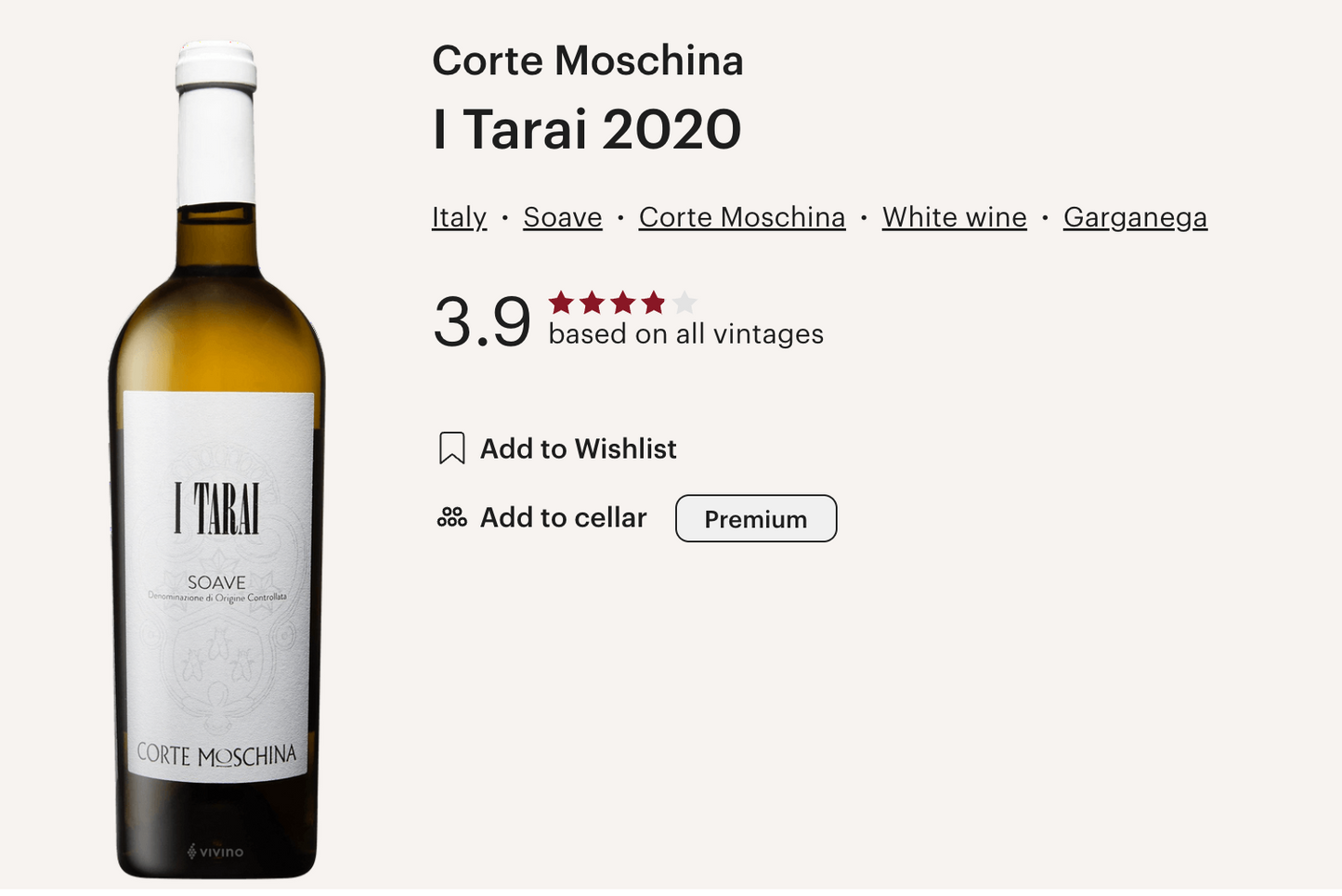 意大利 Corte Moschina“I Tarai” Soave Superiore DOCG 2020"