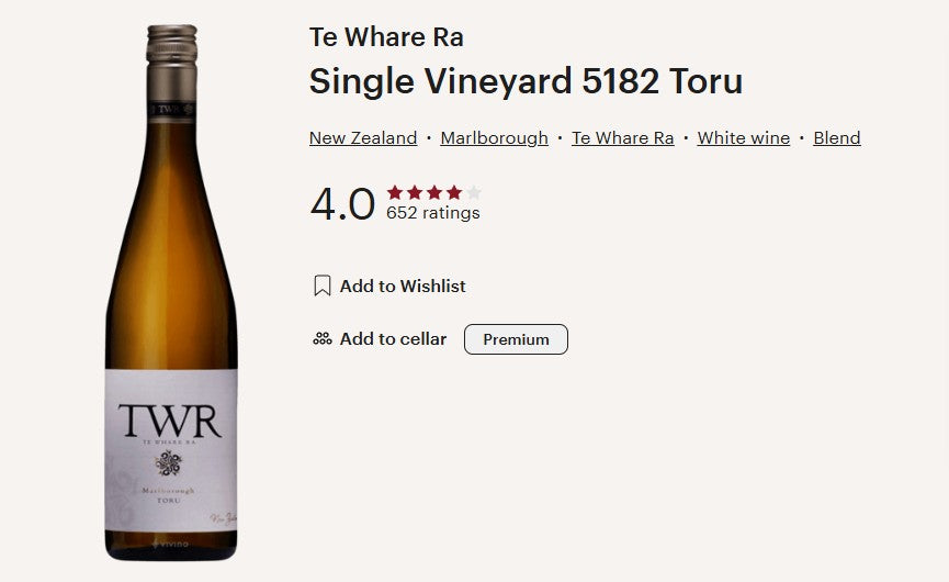 新西蘭白酒 Te Whare Ra Single Vineyard 5182 turo field blend 2023