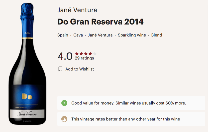 加泰羅尼亞 JANE VENTURA Do Gran Reserva 2014 氣泡酒